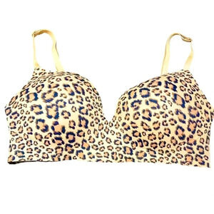 Victoria’s Secret cheetah print wireless T-shirt bra Padded Push up Size 34D